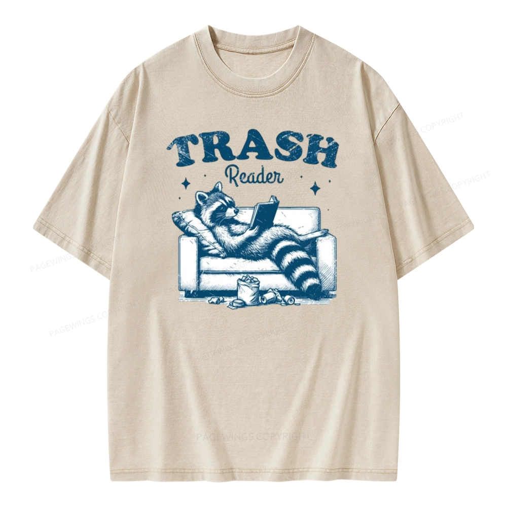 Pagewings Trash Reader Unisex Washed T-shirt