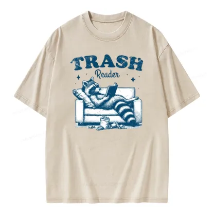 Pagewings Trash Reader Unisex Washed T-shirt