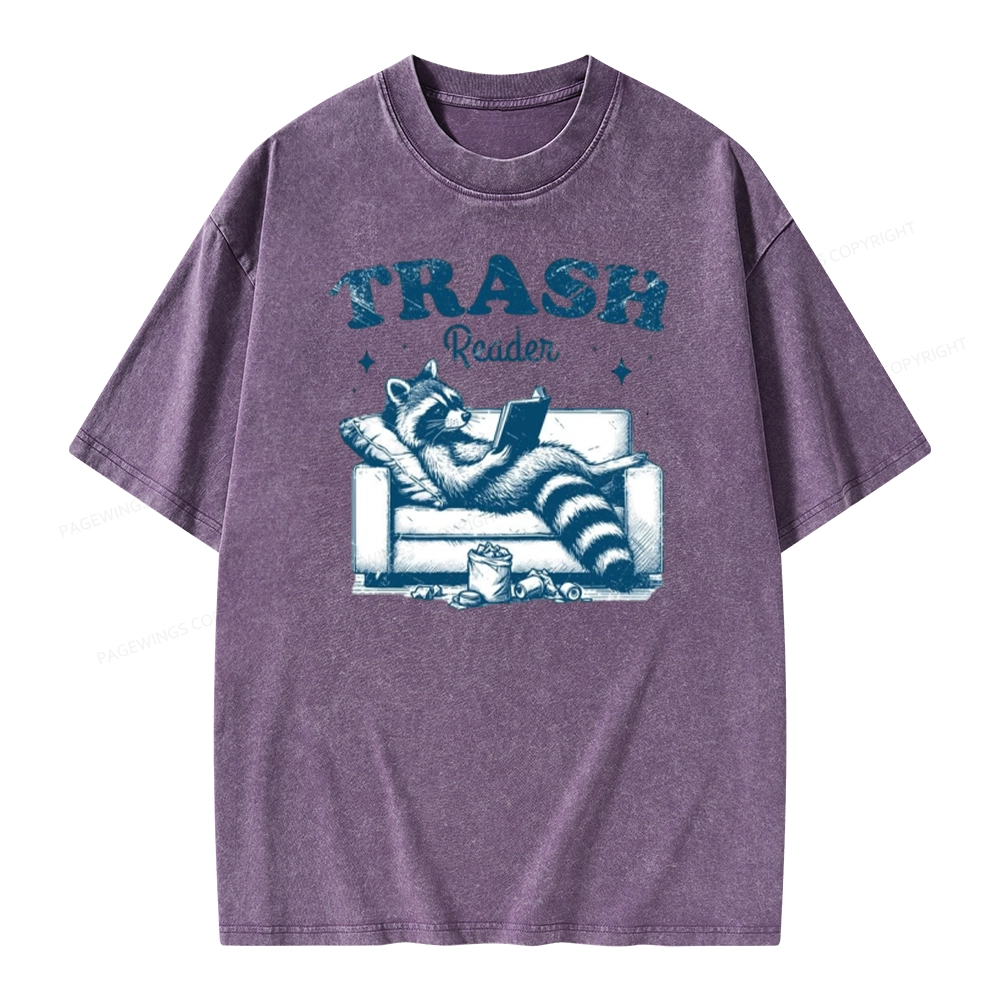 Pagewings Trash Reader Unisex Washed T-shirt