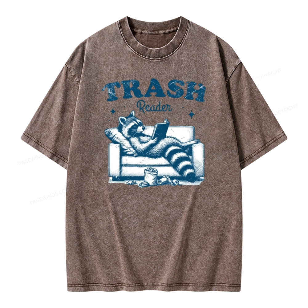 Pagewings Trash Reader Unisex Washed T-shirt