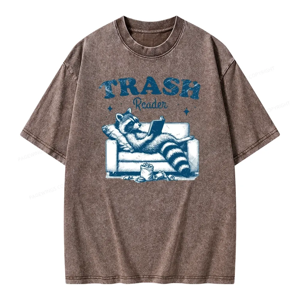 Pagewings Trash Reader Unisex Washed T-shirt