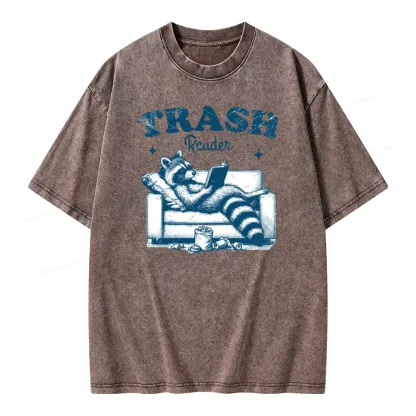 Pagewings Trash Reader Unisex Washed T-shirt