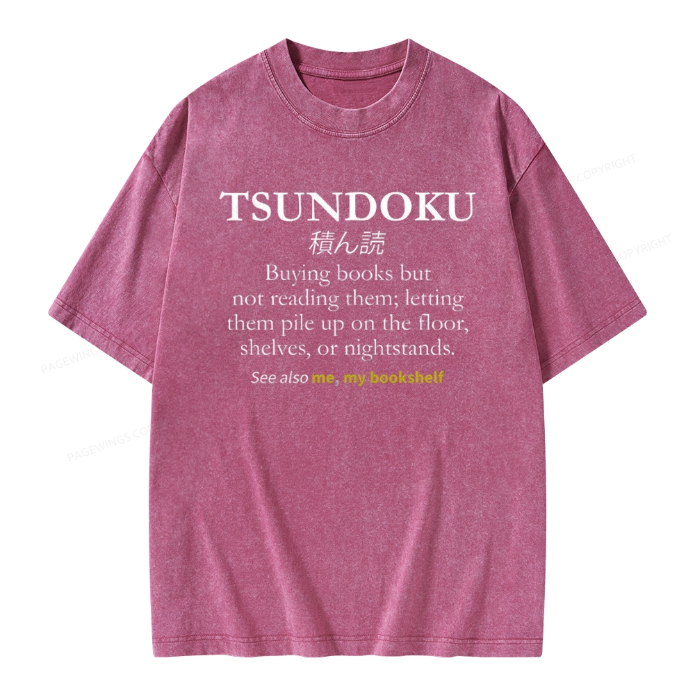 Pagewings Tsundoku Reader Unisex Washed T-shirt