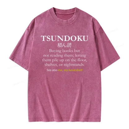 Pagewings Tsundoku Reader Unisex Washed T-shirt
