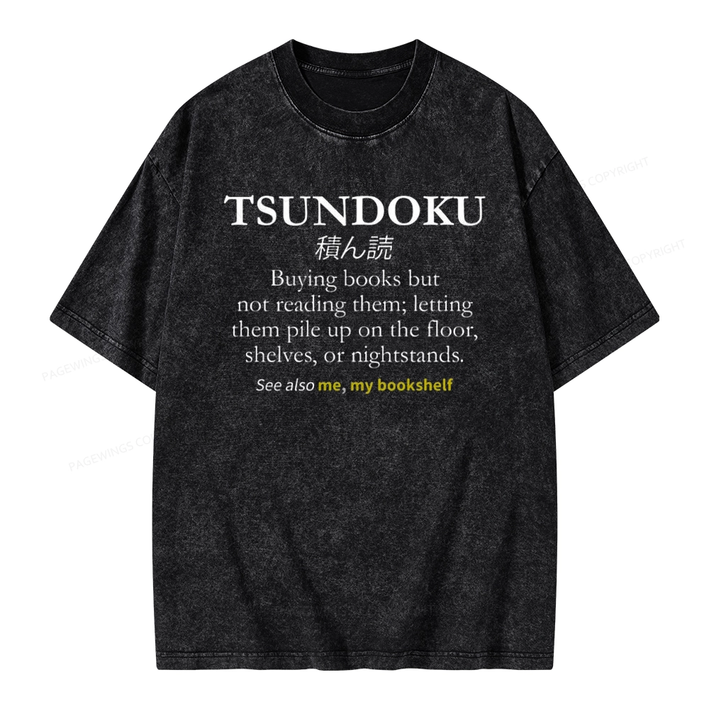 Pagewings Tsundoku Reader Unisex Washed T-shirt