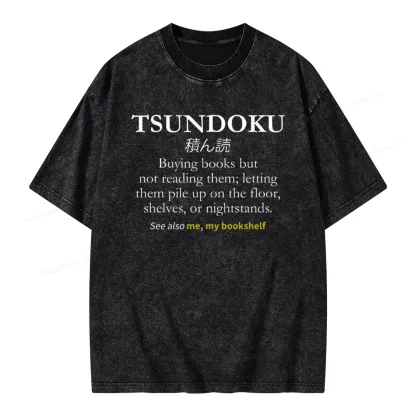 Pagewings Tsundoku Reader Unisex Washed T-shirt
