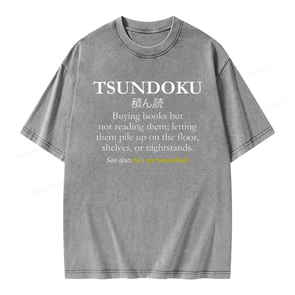 Pagewings Tsundoku Reader Unisex Washed T-shirt