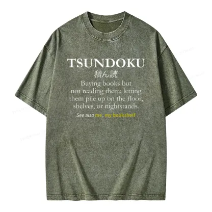 Pagewings Tsundoku Reader Unisex Washed T-shirt