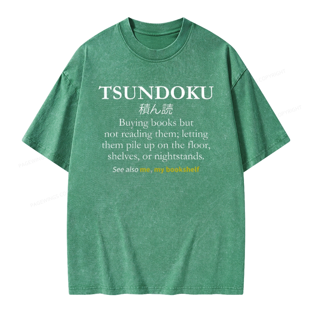 Pagewings Tsundoku Reader Unisex Washed T-shirt