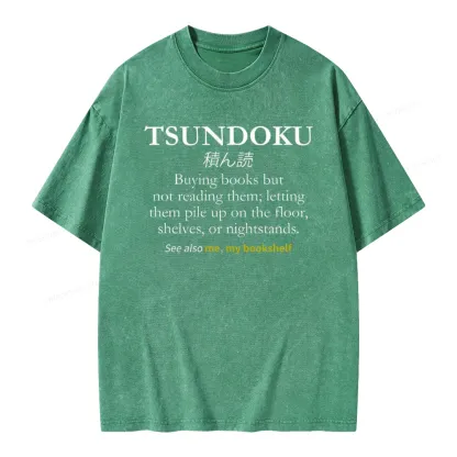 Pagewings Tsundoku Reader Unisex Washed T-shirt