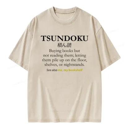 Pagewings Tsundoku Reader Unisex Washed T-shirt