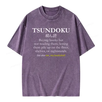 Pagewings Tsundoku Reader Unisex Washed T-shirt
