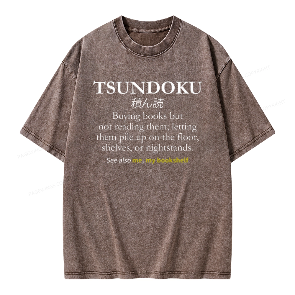 Pagewings Tsundoku Reader Unisex Washed T-shirt