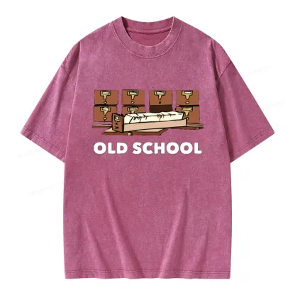 Pagewings Old School Unisex Washed T-shirt