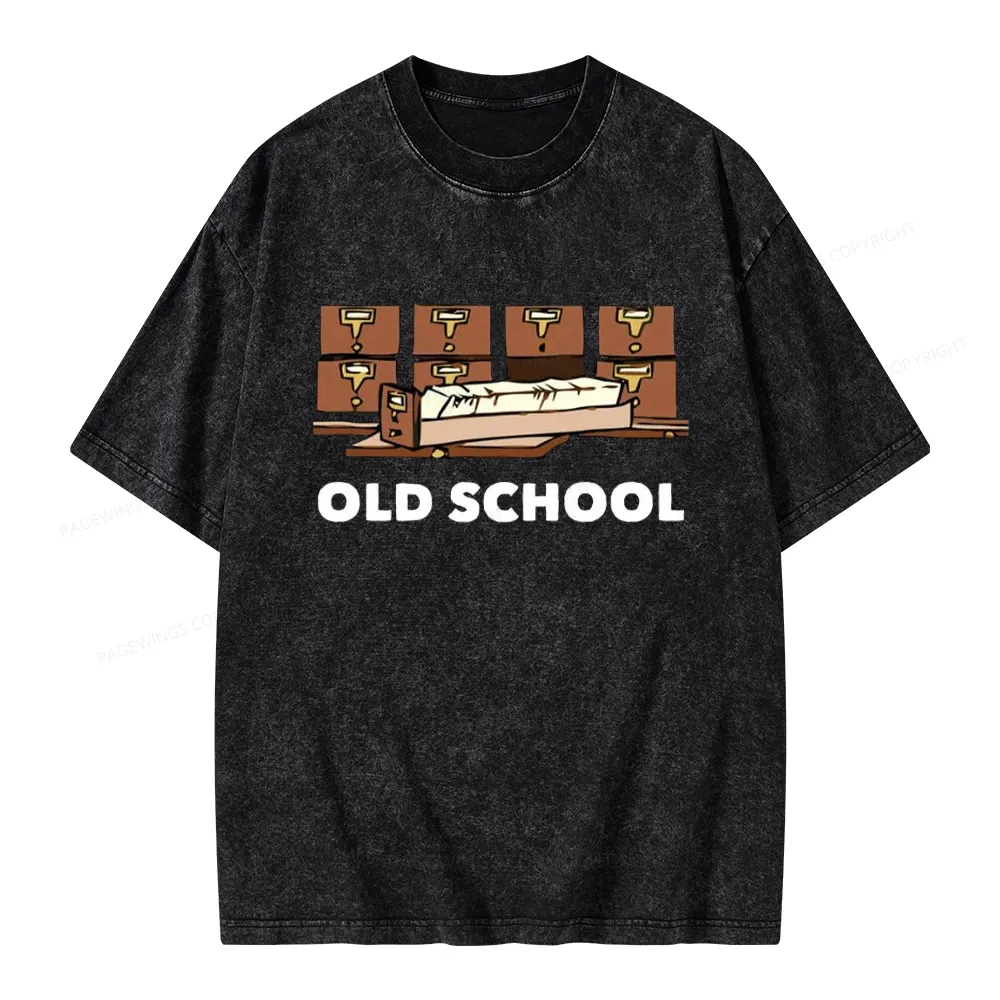 Pagewings Old School Unisex Washed T-shirt