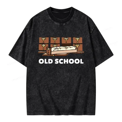 Pagewings Old School Unisex Washed T-shirt