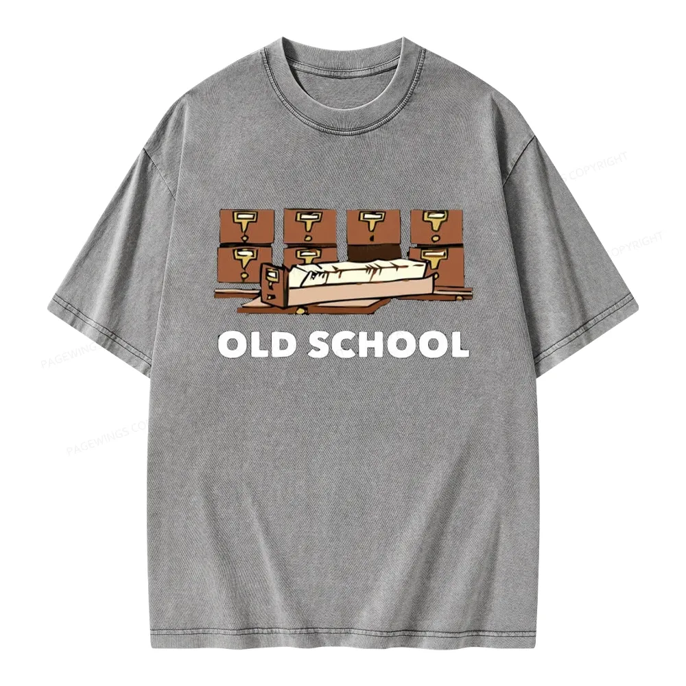 Pagewings Old School Unisex Washed T-shirt