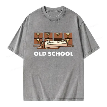 Pagewings Old School Unisex Washed T-shirt