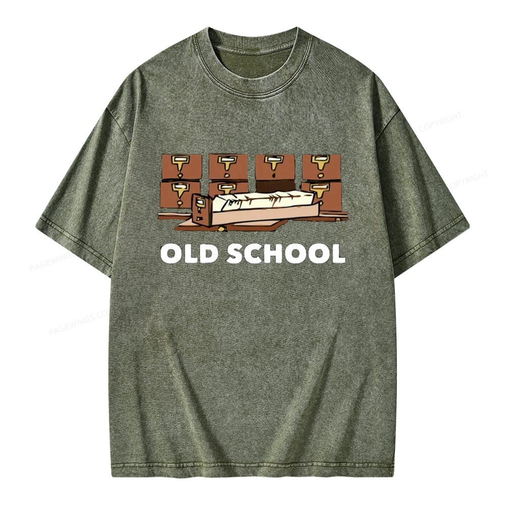 Pagewings Old School Unisex Washed T-shirt