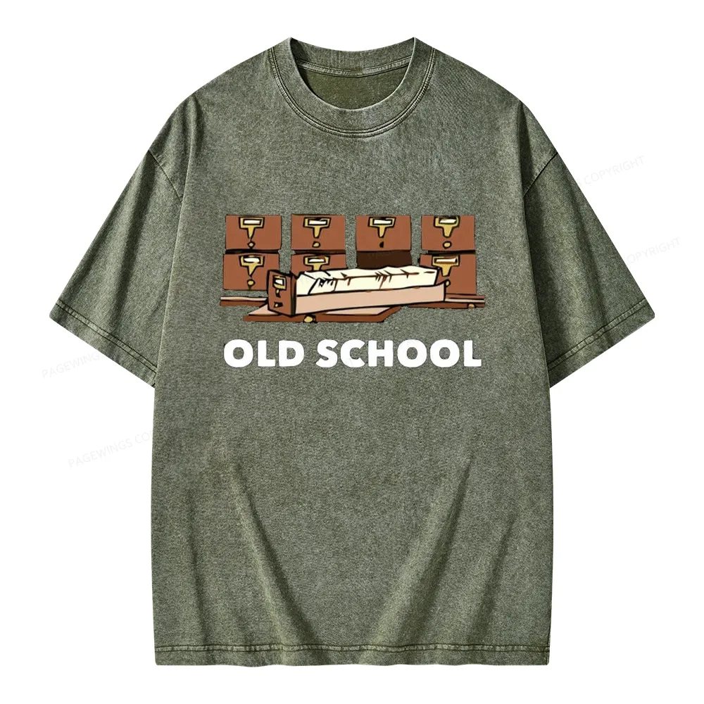 Pagewings Old School Unisex Washed T-shirt