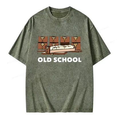 Pagewings Old School Unisex Washed T-shirt