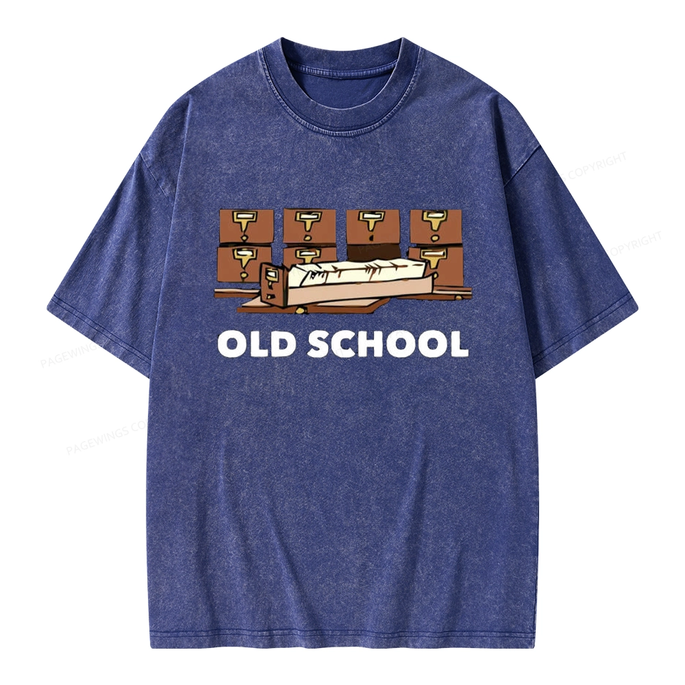 Pagewings Old School Unisex Washed T-shirt
