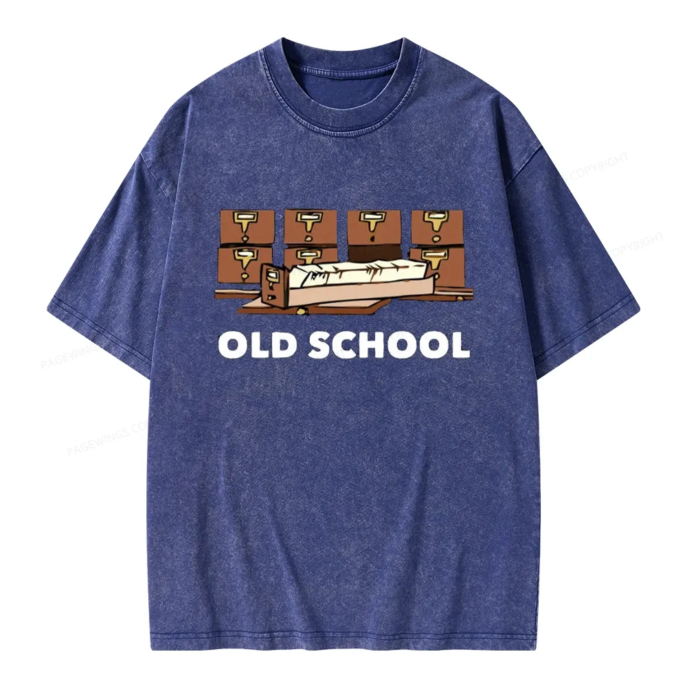 Pagewings Old School Unisex Washed T-shirt