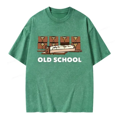 Pagewings Old School Unisex Washed T-shirt