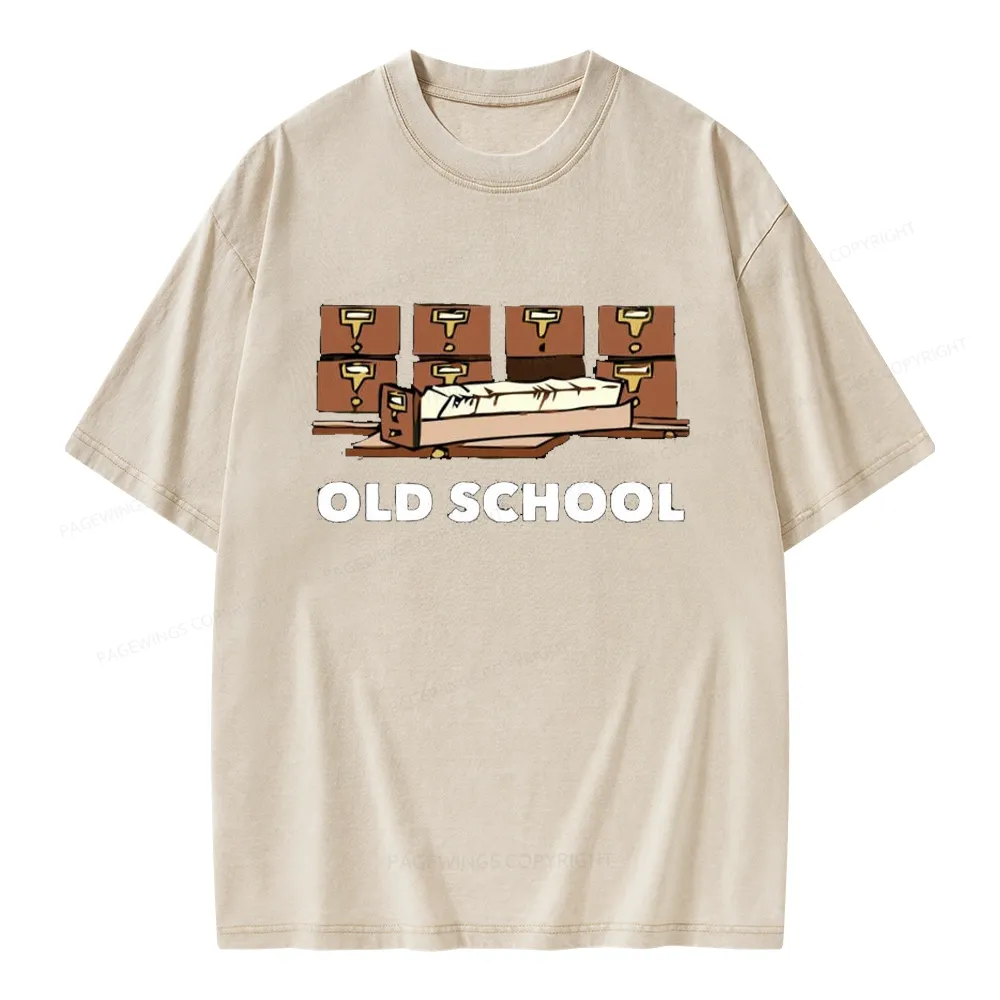 Pagewings Old School Unisex Washed T-shirt