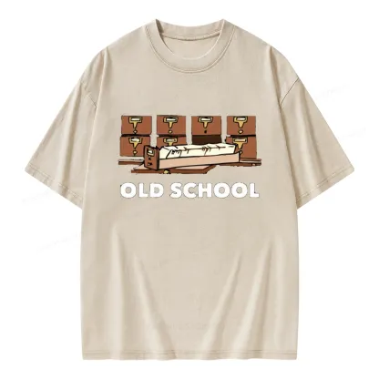 Pagewings Old School Unisex Washed T-shirt