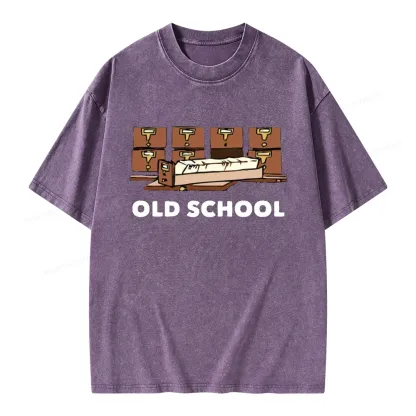 Pagewings Old School Unisex Washed T-shirt
