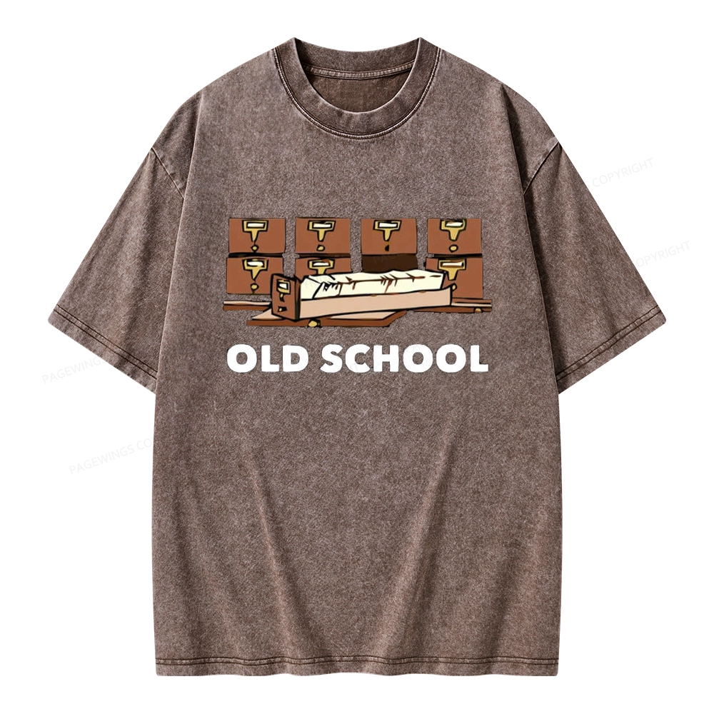 Pagewings Old School Unisex Washed T-shirt