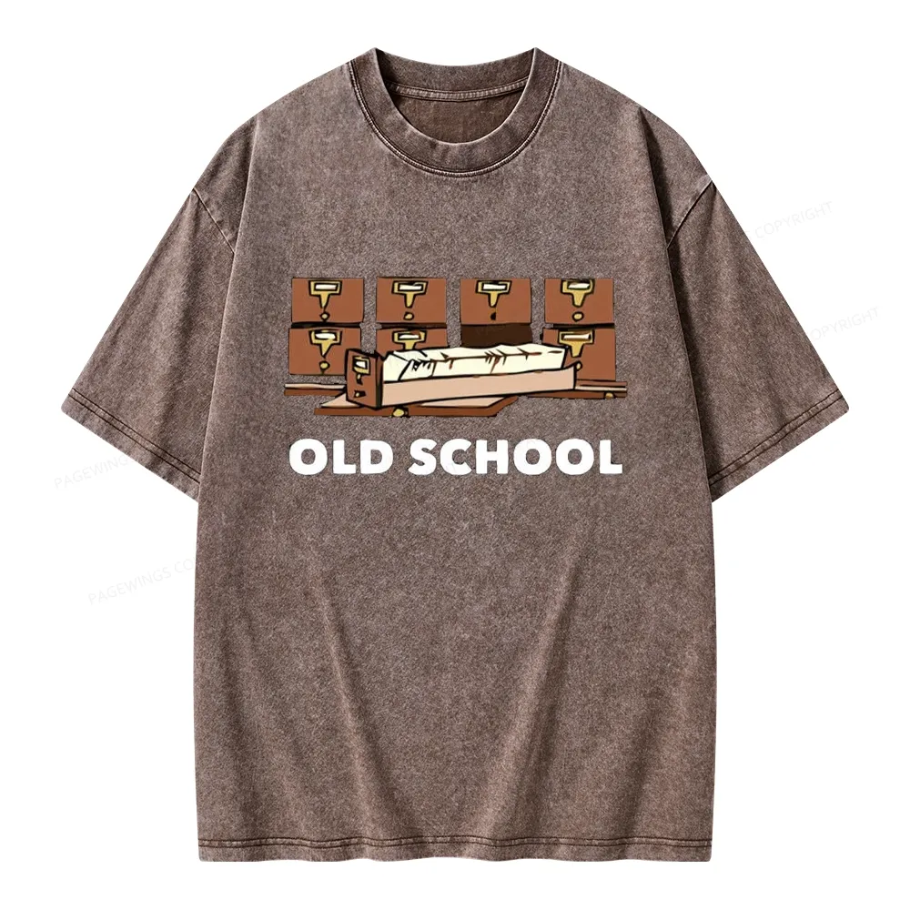 Pagewings Old School Unisex Washed T-shirt