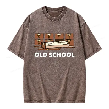 Pagewings Old School Unisex Washed T-shirt