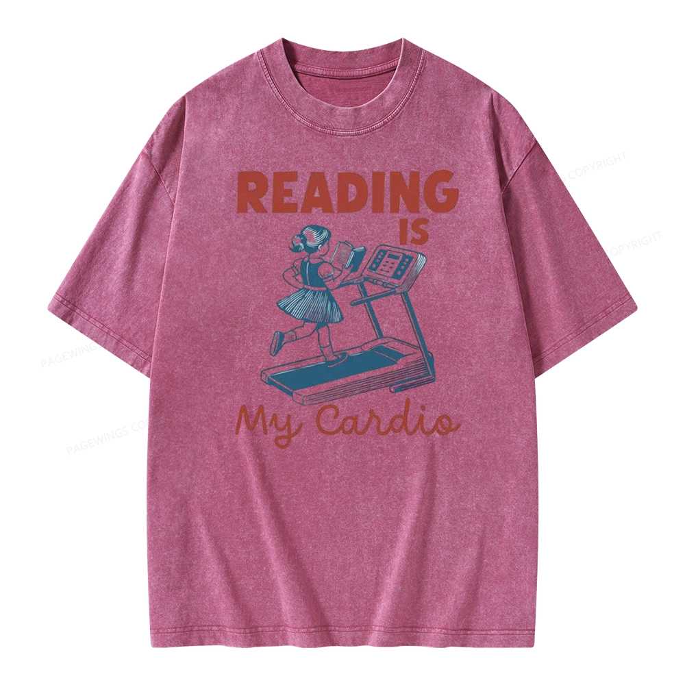Pagewings Reading is My Cardio Unisex Washed T-shirt