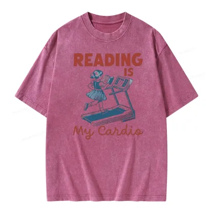 Pagewings Reading is My Cardio Unisex Washed T-shirt