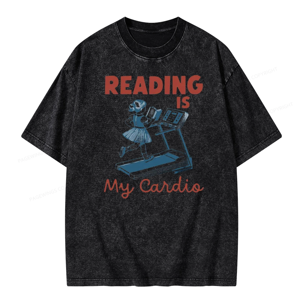 Pagewings Reading is My Cardio Unisex Washed T-shirt
