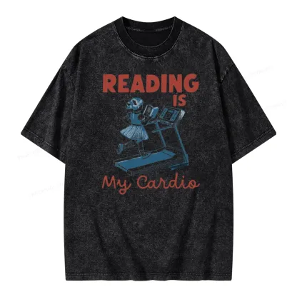 Pagewings Reading is My Cardio Unisex Washed T-shirt