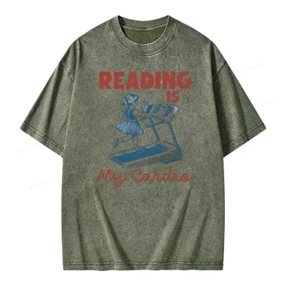 Pagewings Reading is My Cardio Unisex Washed T-shirt