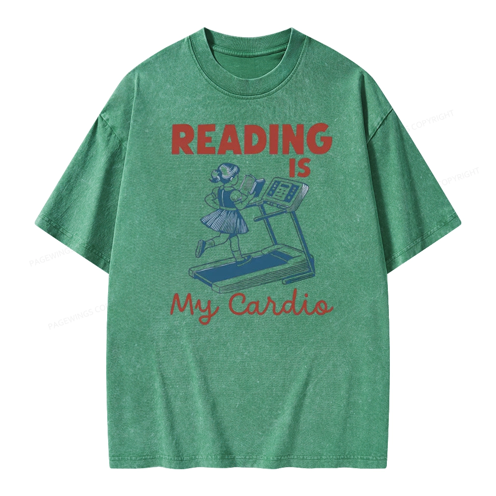 Pagewings Reading is My Cardio Unisex Washed T-shirt