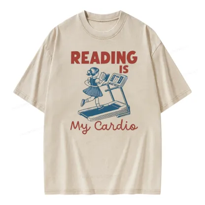 Pagewings Reading is My Cardio Unisex Washed T-shirt