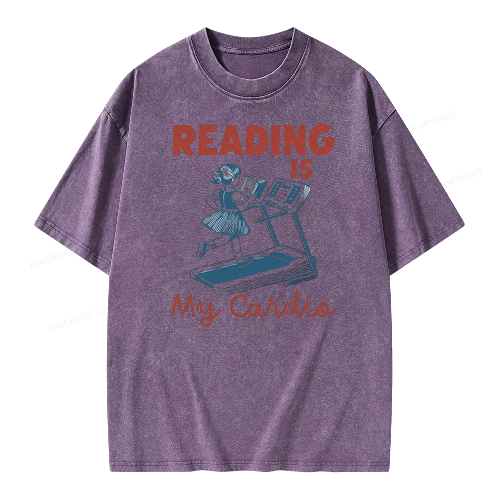 Pagewings Reading is My Cardio Unisex Washed T-shirt