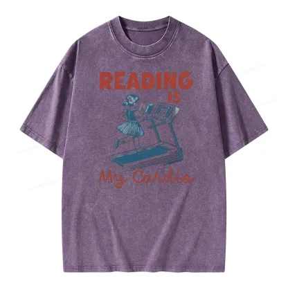 Pagewings Reading is My Cardio Unisex Washed T-shirt