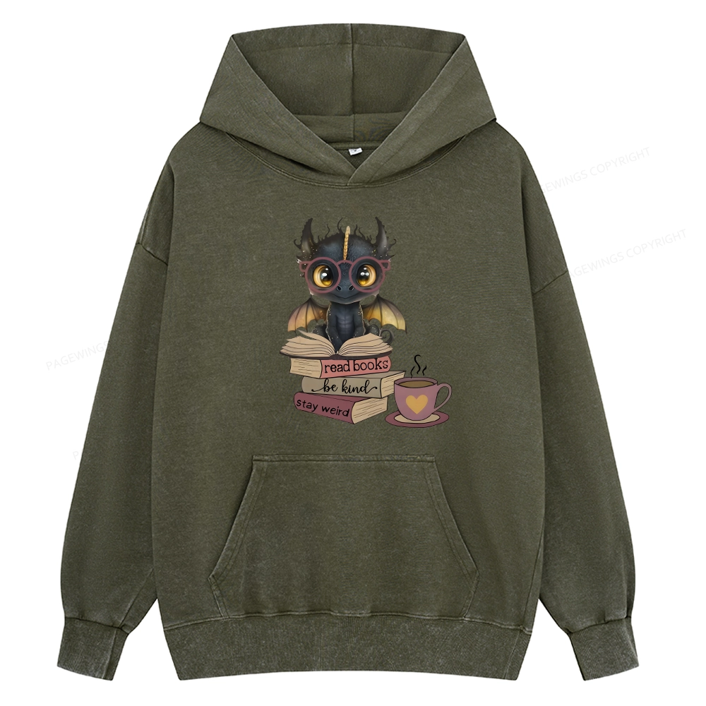 Pagewings Fourth Wing Dargon Unisex Washed Hoodie
