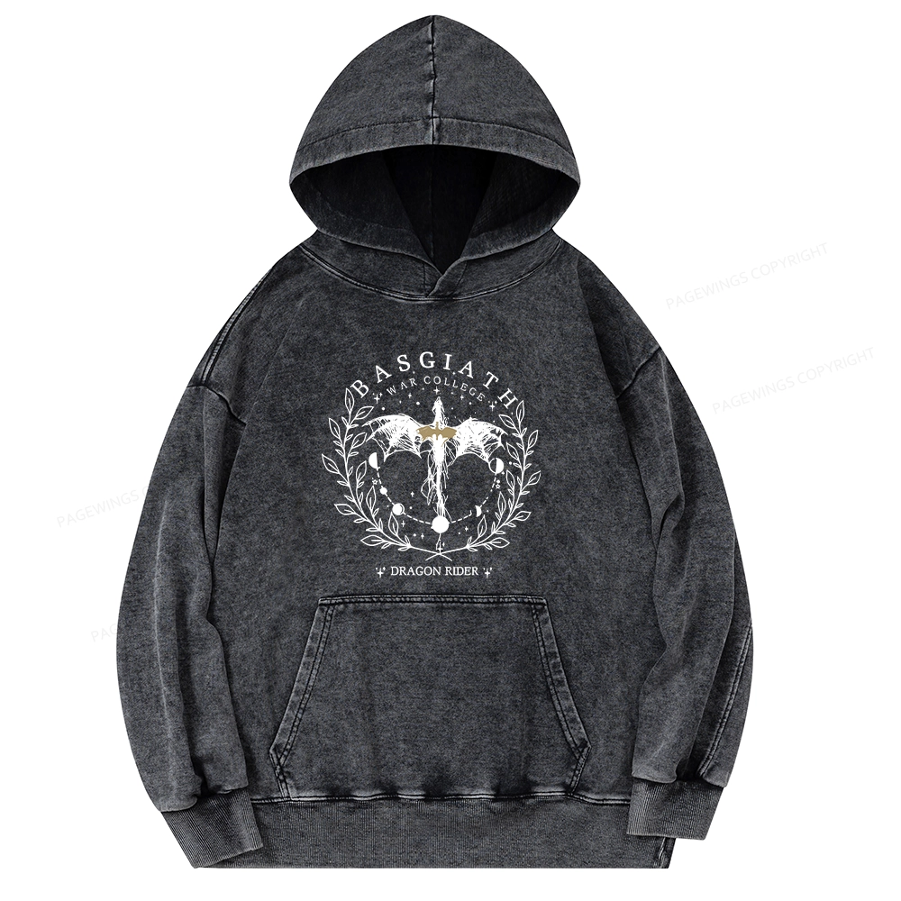 Pagewings Basgiath War College 2-Sided Unisex Washed Hoodie