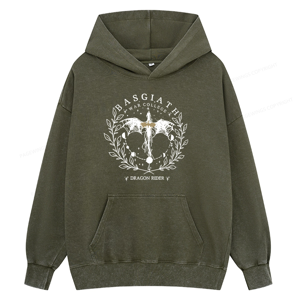Pagewings Basgiath War College 2-Sided Unisex Washed Hoodie