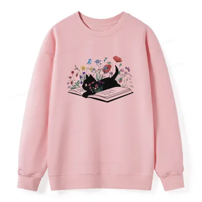 Pagewings Cute Book Cat Unisex Classic Sweatshirt