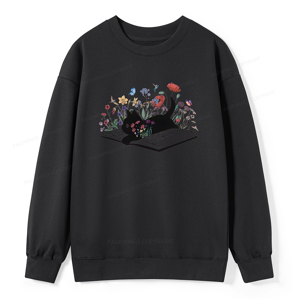 Pagewings Cute Book Cat Unisex Classic Sweatshirt