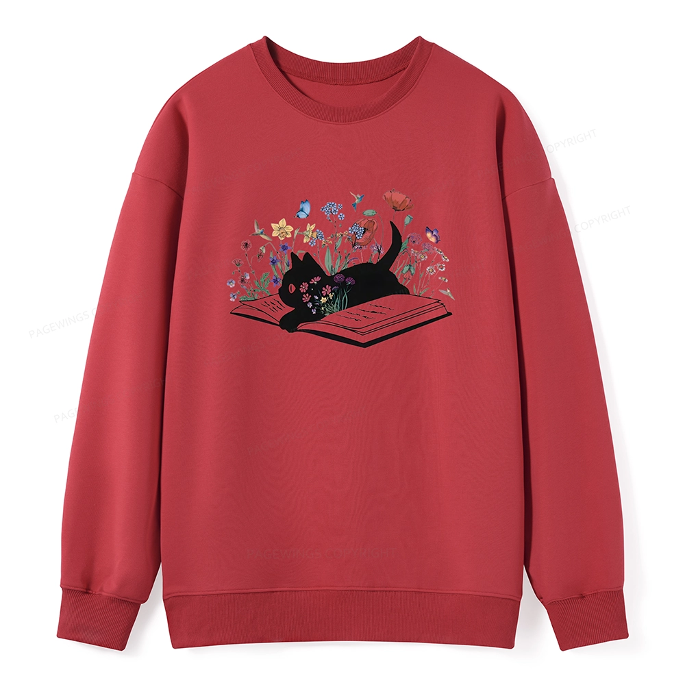 Pagewings Cute Book Cat Unisex Classic Sweatshirt