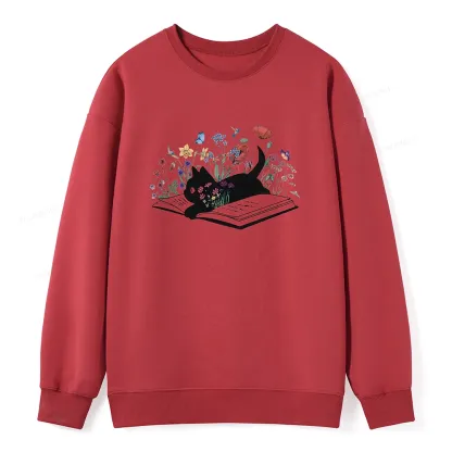 Pagewings Cute Book Cat Unisex Classic Sweatshirt